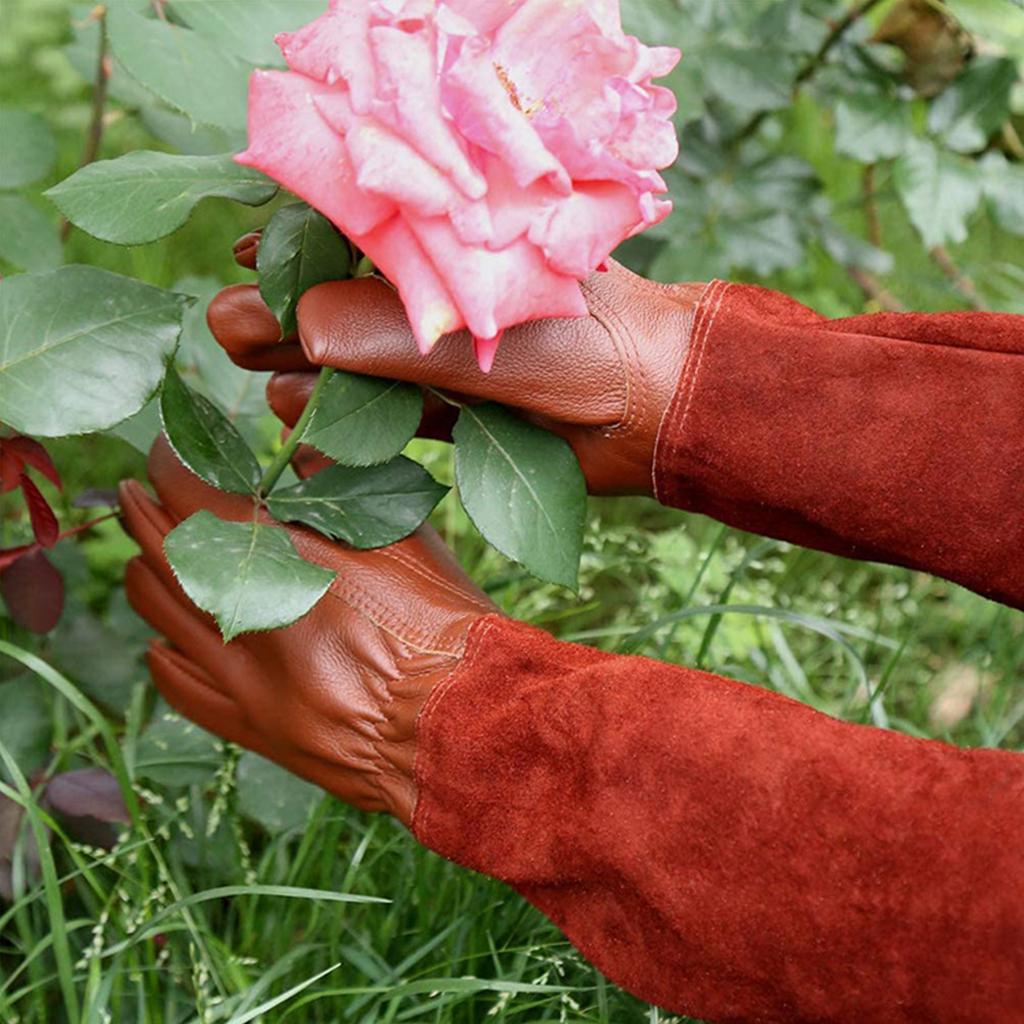 Anti-puncture Non-slip Pruning Floral Gauntlet Garden Gloves  For Men and  Women