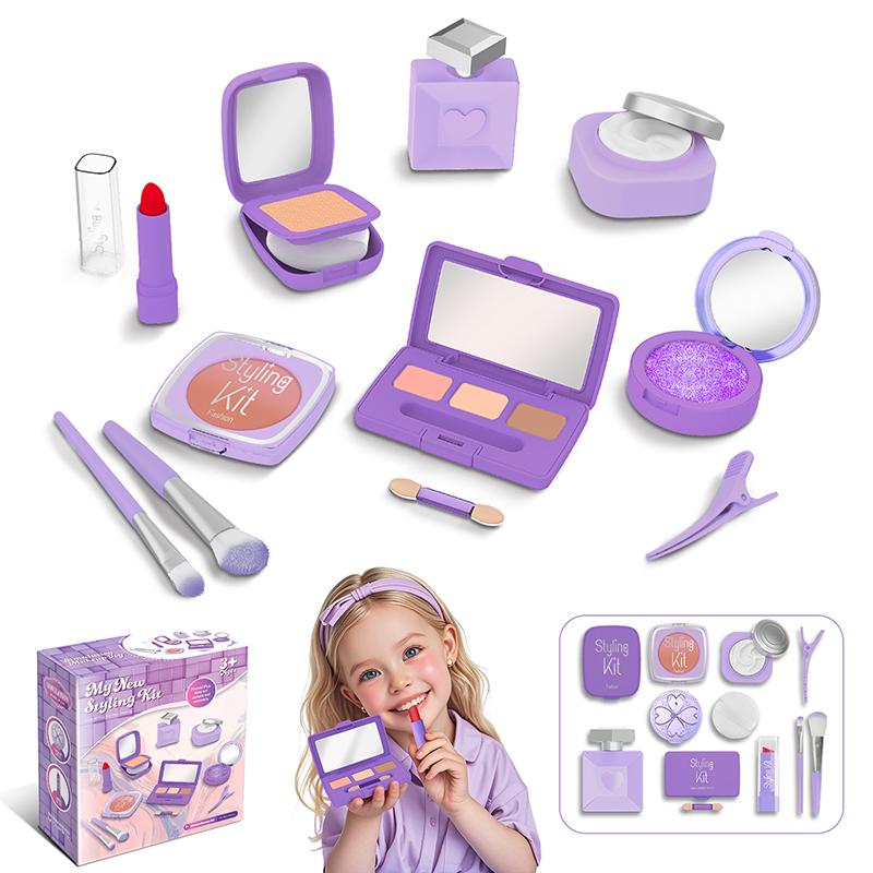 Kid Pretend Play Cosmetics Girl Toy Simulation Lipstick Eye Shadow Beauty & Fashion Makeup Toys Baby Dressing Make Up Game Gift