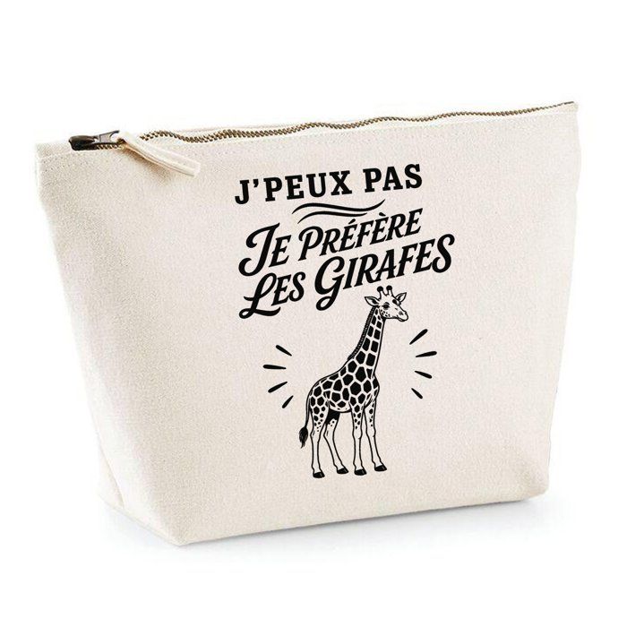 Trousse de toilette - PLANETEE - J'peux pas minimaliste - 100% coton beige - 3 L - Zip métal
