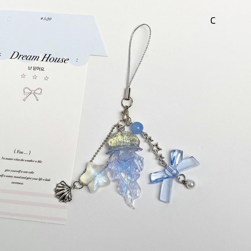 

Брелок для телефона Медуза Морская звезда Русалка Рыбий хвост Бант Бусина Сказочный брелок Кошелек Школьный рюкзак Декор для ключей от машины