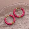 European Style Enamel Circle Earrings: High-End Versatile Women's Ear Jewelry