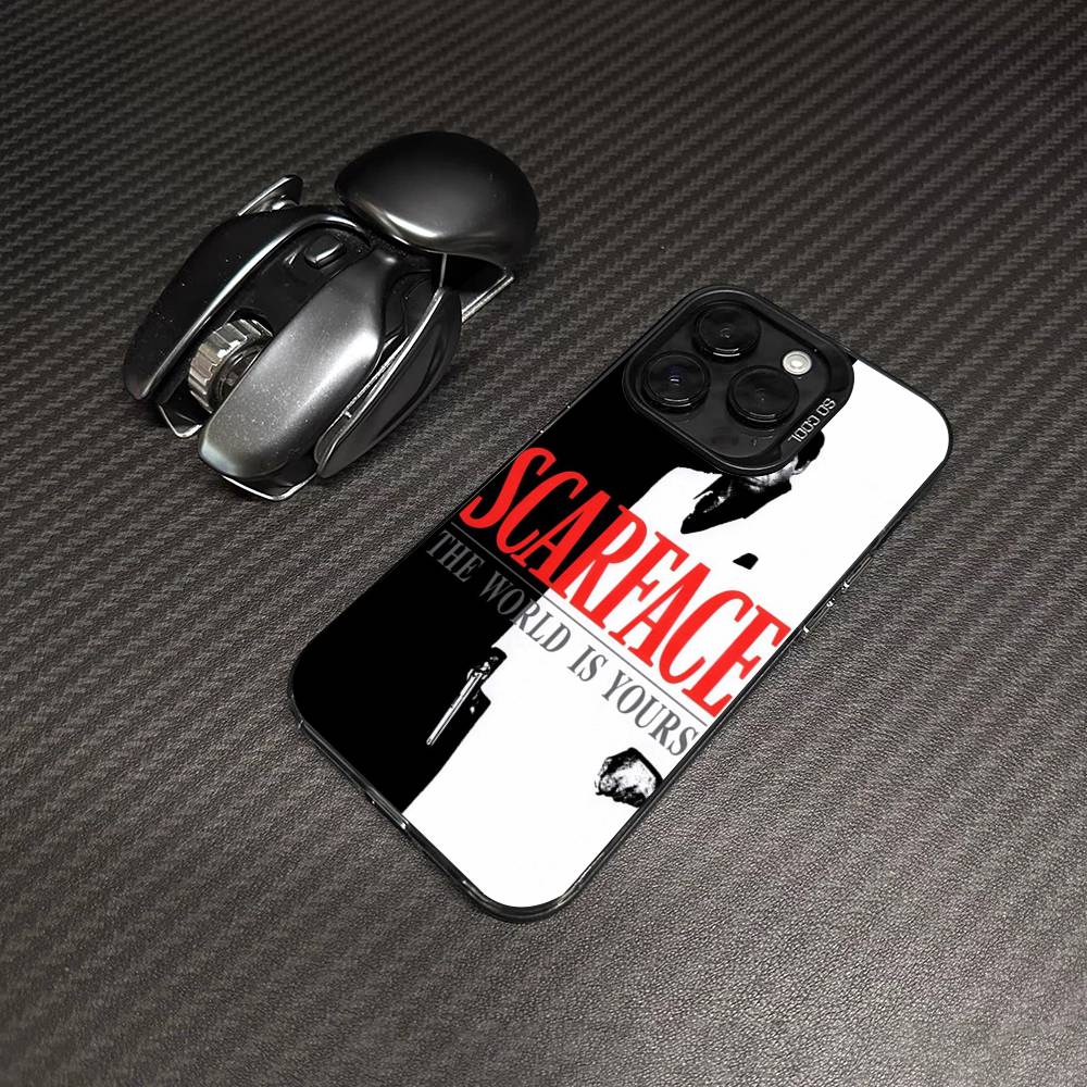 Classic S-Scarface Film Tony For IPhone 11 12 13 14 15 16 17 Pro Max Plus Colorful Black Matte Phone Cover