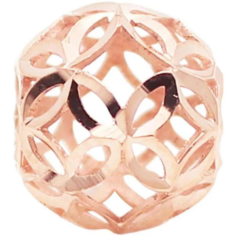 Rose Golden Simple Hollow Copper Coin Shaped Bead Pendant Classic Geometric Necklace for Women and Clavicle Chain Zircon