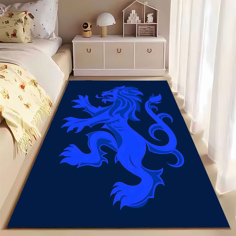 Blue Heraldic Lion Design Suitable As a Non-slip Mat for the Living Room or Bedroom Sofa