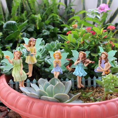 5x Garten Mini Feen Figuren Winziges Zubehör Cartoon Miniatur Feen Skulpturen