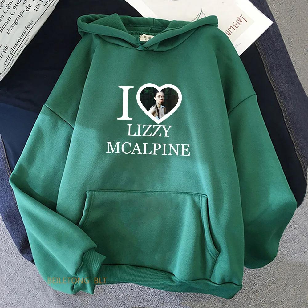I LOVE Lizzy McAlpine Hoodie Graphic Printing Hip Hop Fleece Sweatshirt With Hooded Gothic Clothing Ropa Mujer Fashion Pullovers