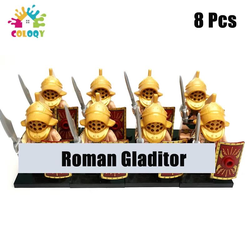 Kids Toys Roman Legion Building Blocks Medieval Knight Warhorse Cavalry Soldiers Figures Toys For Kids Christmas Gifts