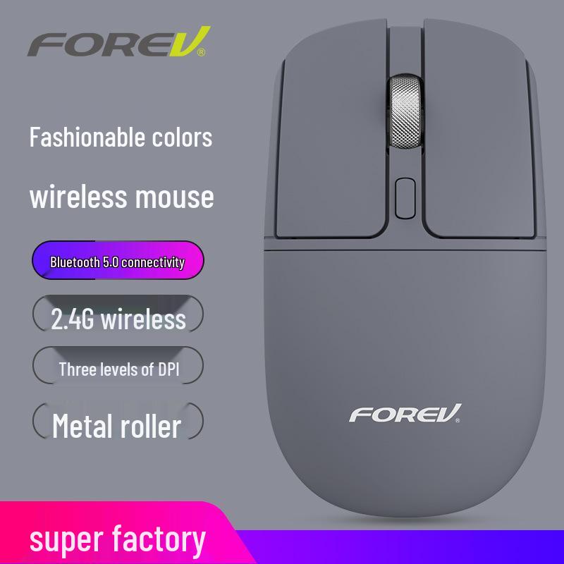 FV-386 Dual Mode Silent Metal Mouse: Wireless 2.4G + Bluetooth for Laptop/Desktop