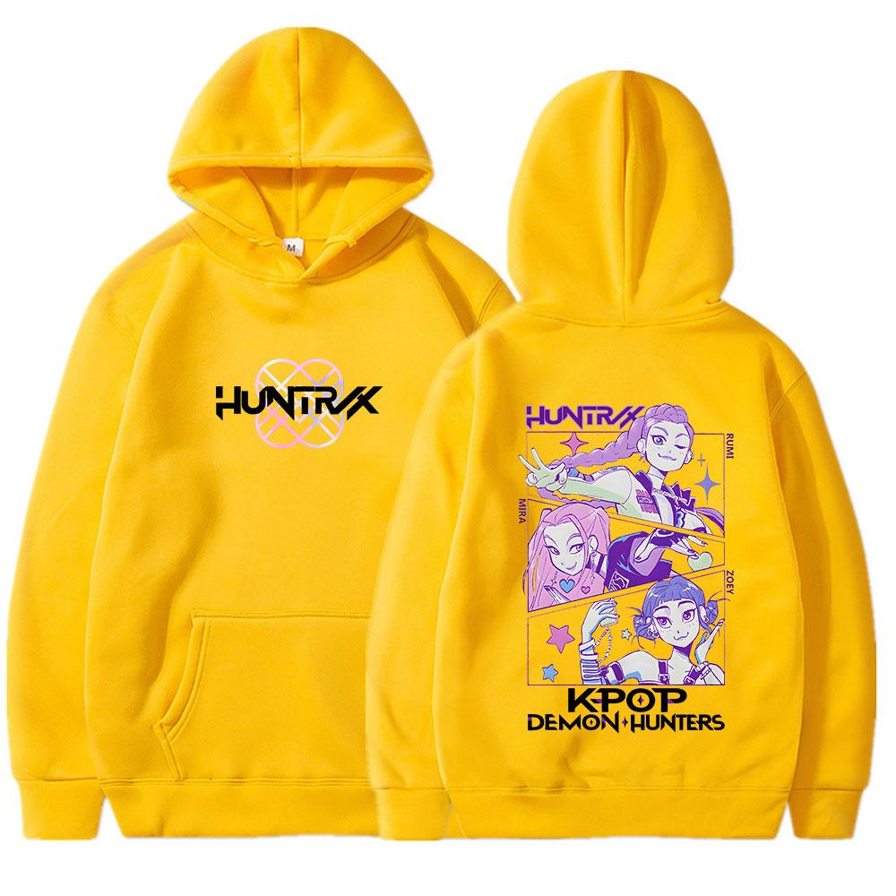 Men's Hooded Sweatshirt Kpop Demon Hunters Graphic Pullover Hoodie Street Fashion Sweatshirt Training Hoodie Warm Style