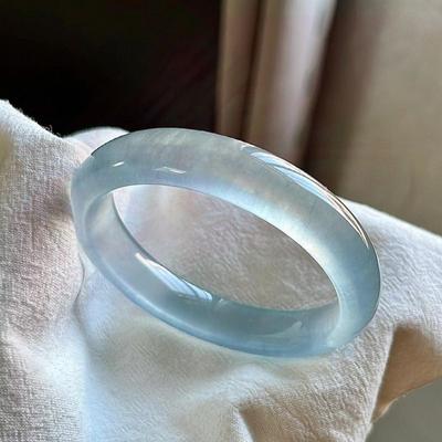 High Ice Variety Curry Blue Jadeite Blue Clear Water Bracelet Women's Agate Bracelet Horse Material Jade Bracelet Quartz Rock Jade Imitation