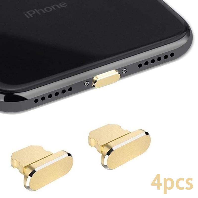 2-10pcs Luxury Metal Phone Dust Plug Anti-dust Charging Port Protector for iOS Apple IPhone IPad Airpods Dustproof Cover Stopper