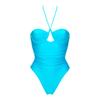 Vintage One Piece Swimsuit Women Swimwear Solid Monokini Retro Bodysuit Beach Wear Black Blue Bath Suit Striped Maillot De Bain