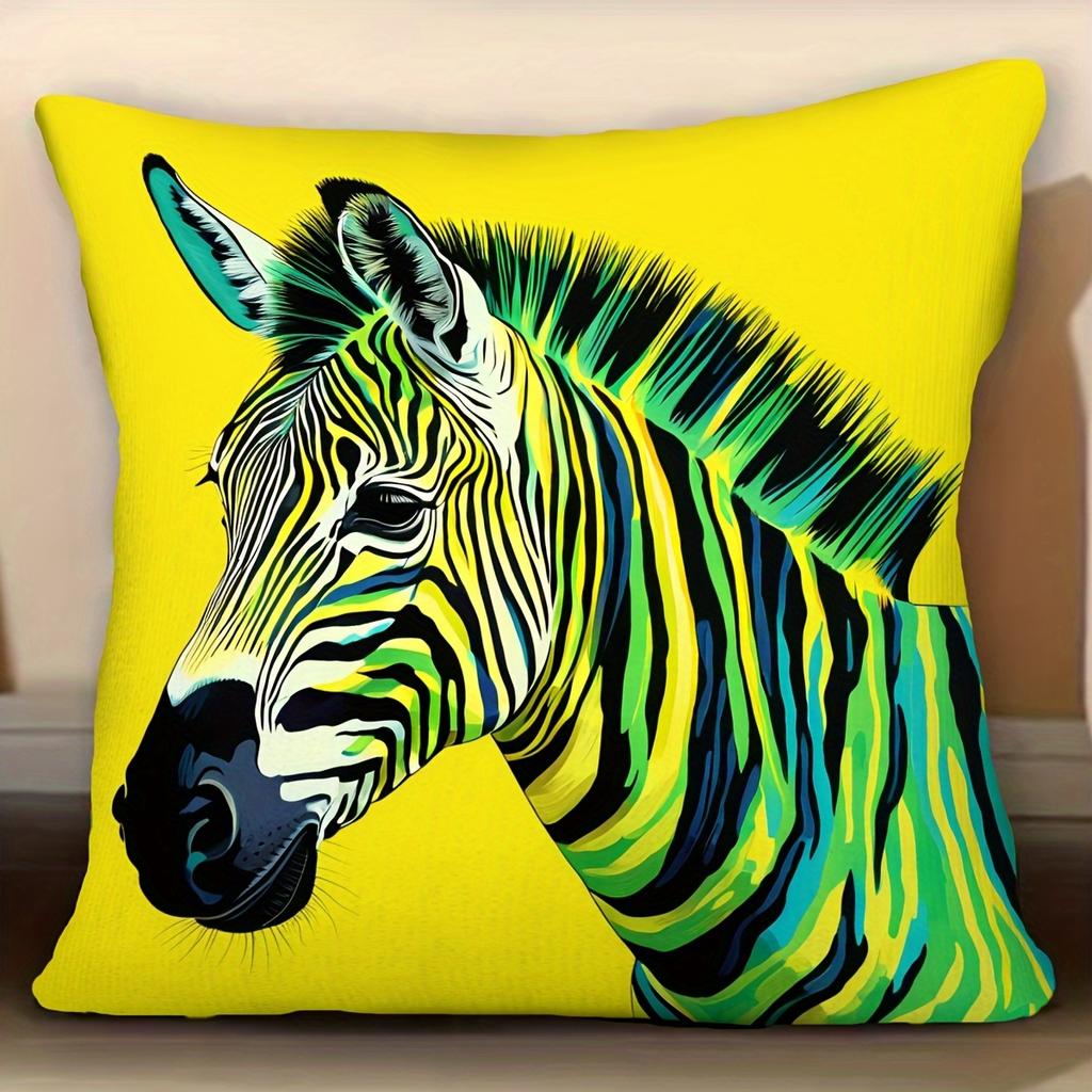 Zebra Pillow Case Retro Style Vibrant Zebra Design Perfect For Home And Office Decor