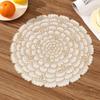 Creative Kitchen Round Placemats Gold PVC Place Mats Flower Leaf Washable Dining Table Mats Party Table Decorative