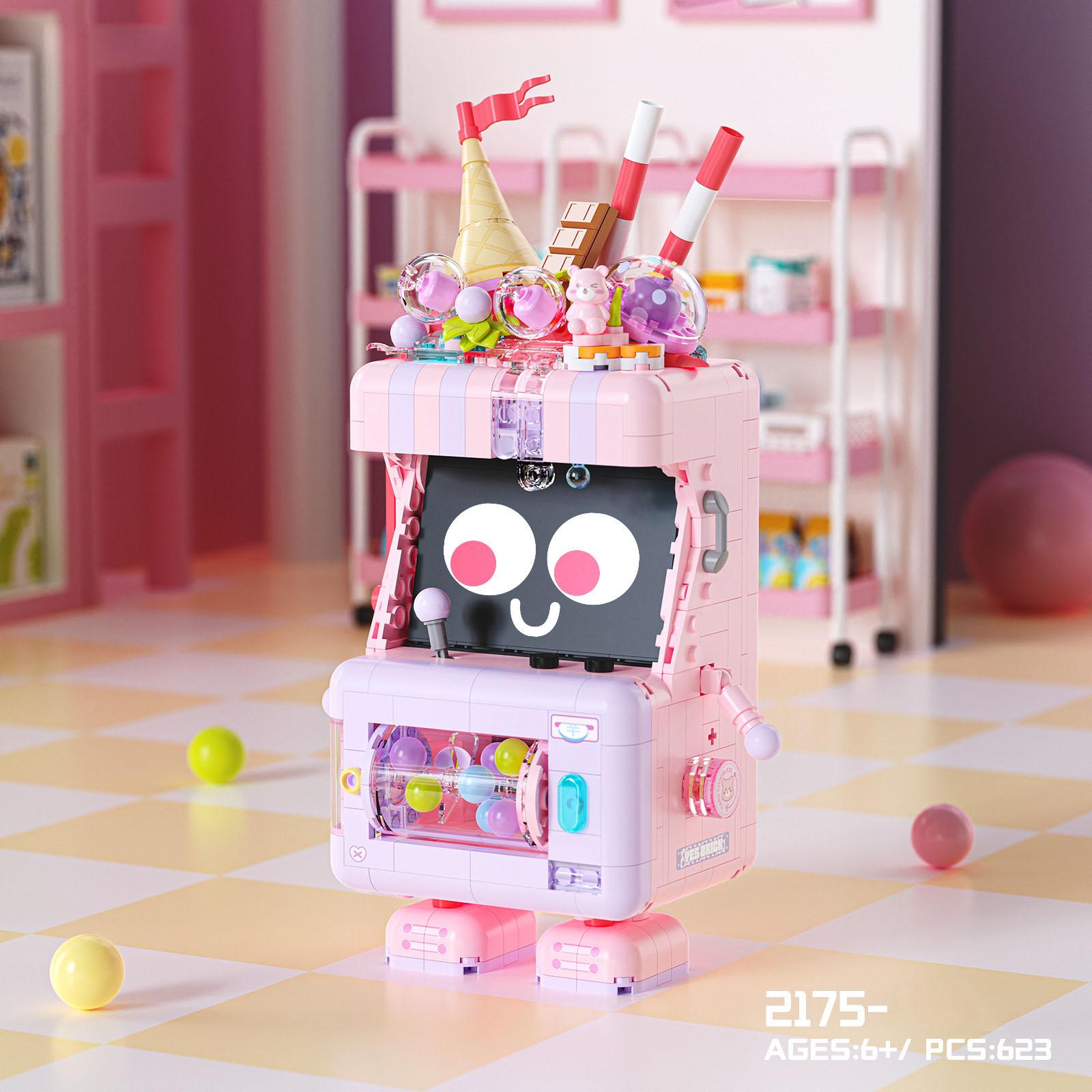 

Idea Playful Animation Ice Cream Cake Arcade Game Small Block Model Construction Bricks Robot Construction Educational Toys For Gifts