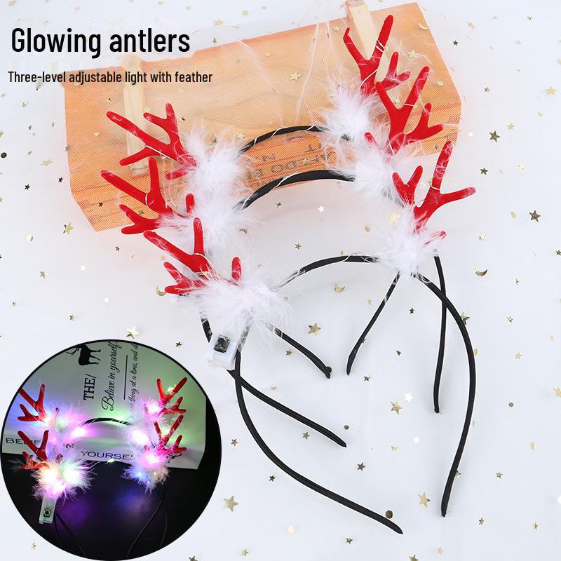 

Повязка на голову с рогом оленя и ушками кролика для рождественских подарков