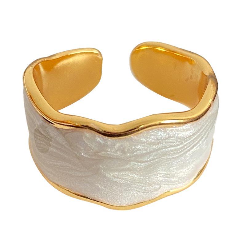 S925 Korean Fashion Enamel Drip Glaze Ring - Cool Style for Women & Students