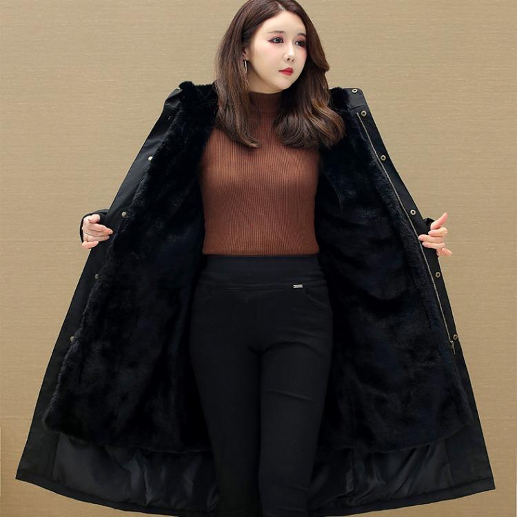 

Толстый пуховик со съемным капюшоном из искусственного меха для женской зимней парки 5XL