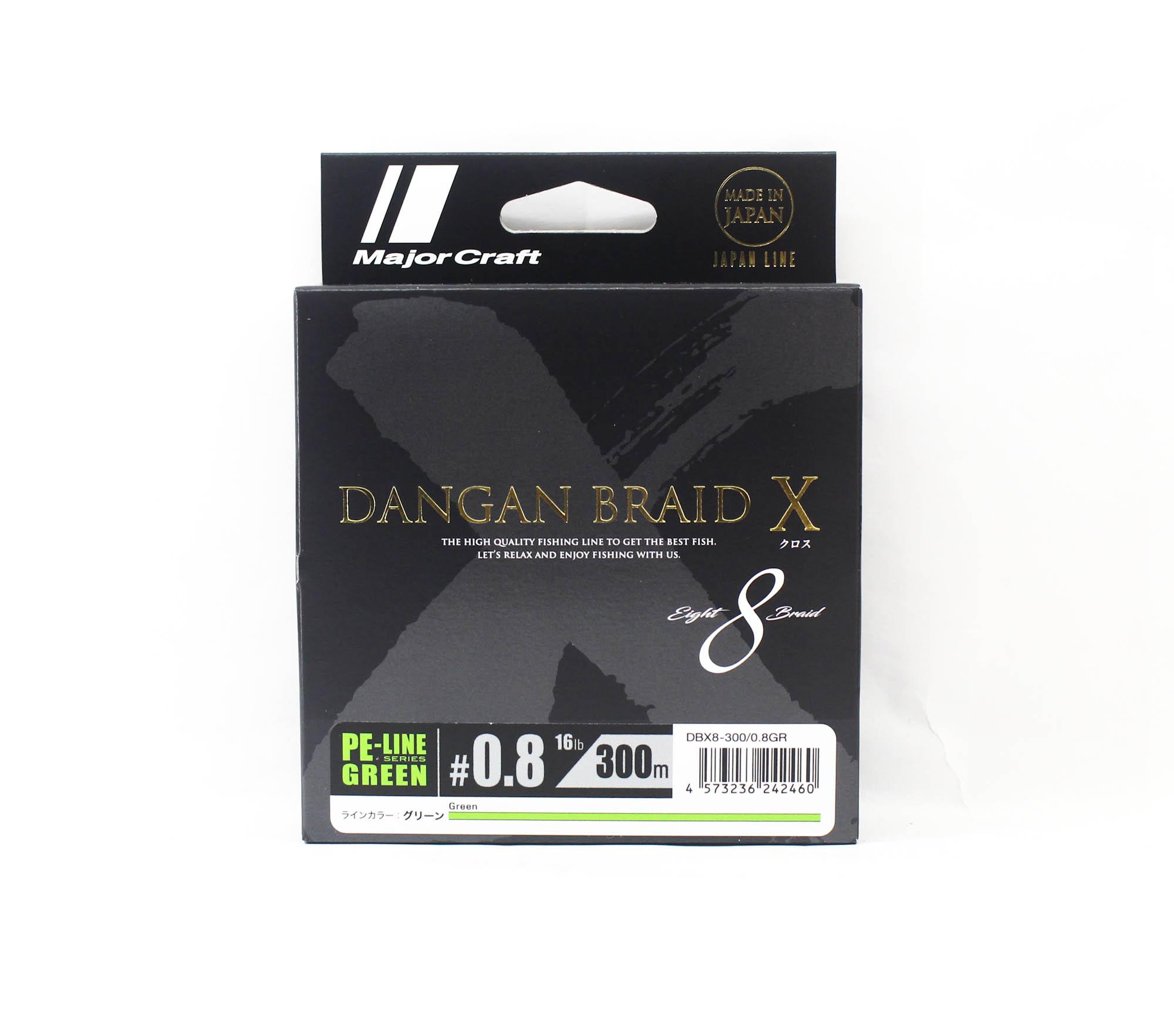 Плетенка Major Craft Dangan Braid X Line X8 300м P.E 0.8 Зеленая DBX8-300/0.8GR (2460)