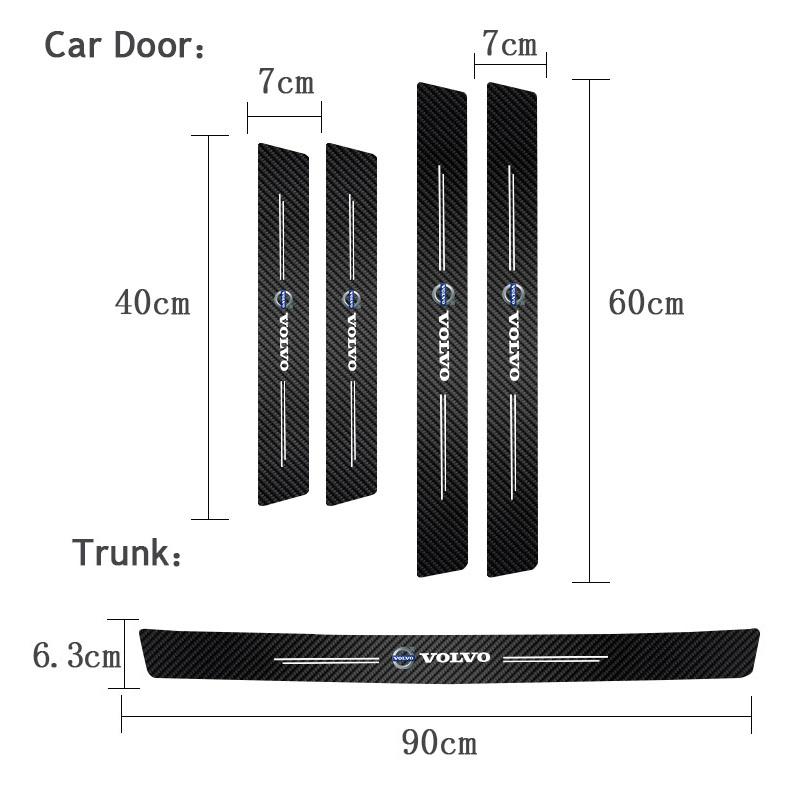 Car Threshold Stickers For Volvo V60 V40 XC90 S60 C30 XC60 V70 S90 Olestar Carbon Fibre Car Trunk Decorative Sticker Car Styling