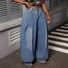 Women's High Waist Wide Leg Jeans with Pockets Multi Washes