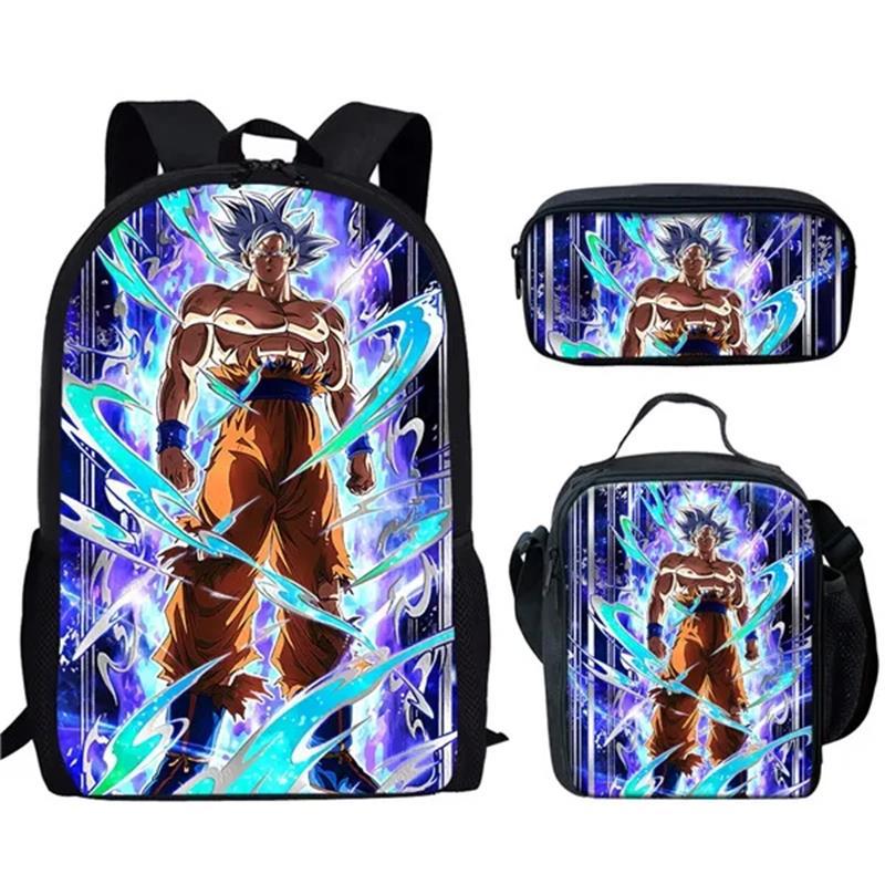 Animation seven dragon ball backpack, primary and secondary school schoolbag, satchel, shoulder bag, pencil case three-piece set