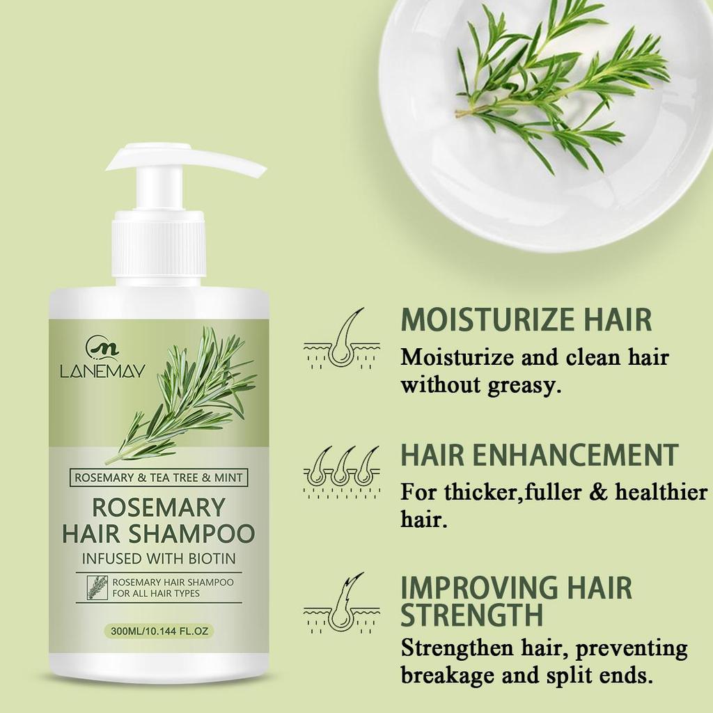 Rosemary Mint Shampoo - Cleanses and Strengthenes Dry and Damged Hair, Improves Hair Texture