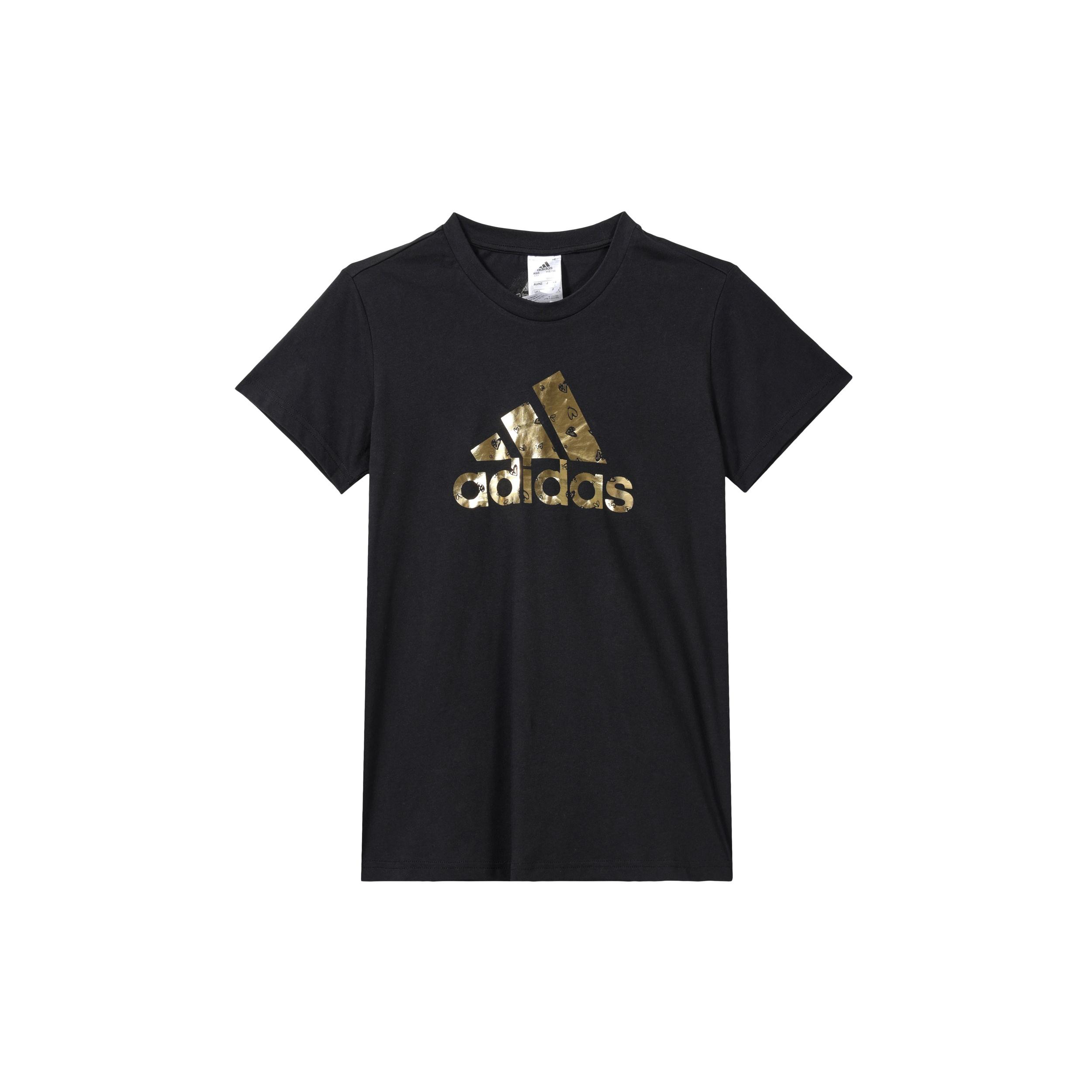 (WMNS) adidas Gfx Tee Ss2 Leisure Sports Short Sleeve Black Women s HB7127 S