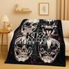 Coperta di Flanella Retro Kiss Rock Heavy Metal Band Gene Simmons, Coperta Morbida Ultra Peluche per Casa Camera da Letto Letto Divano Ufficio