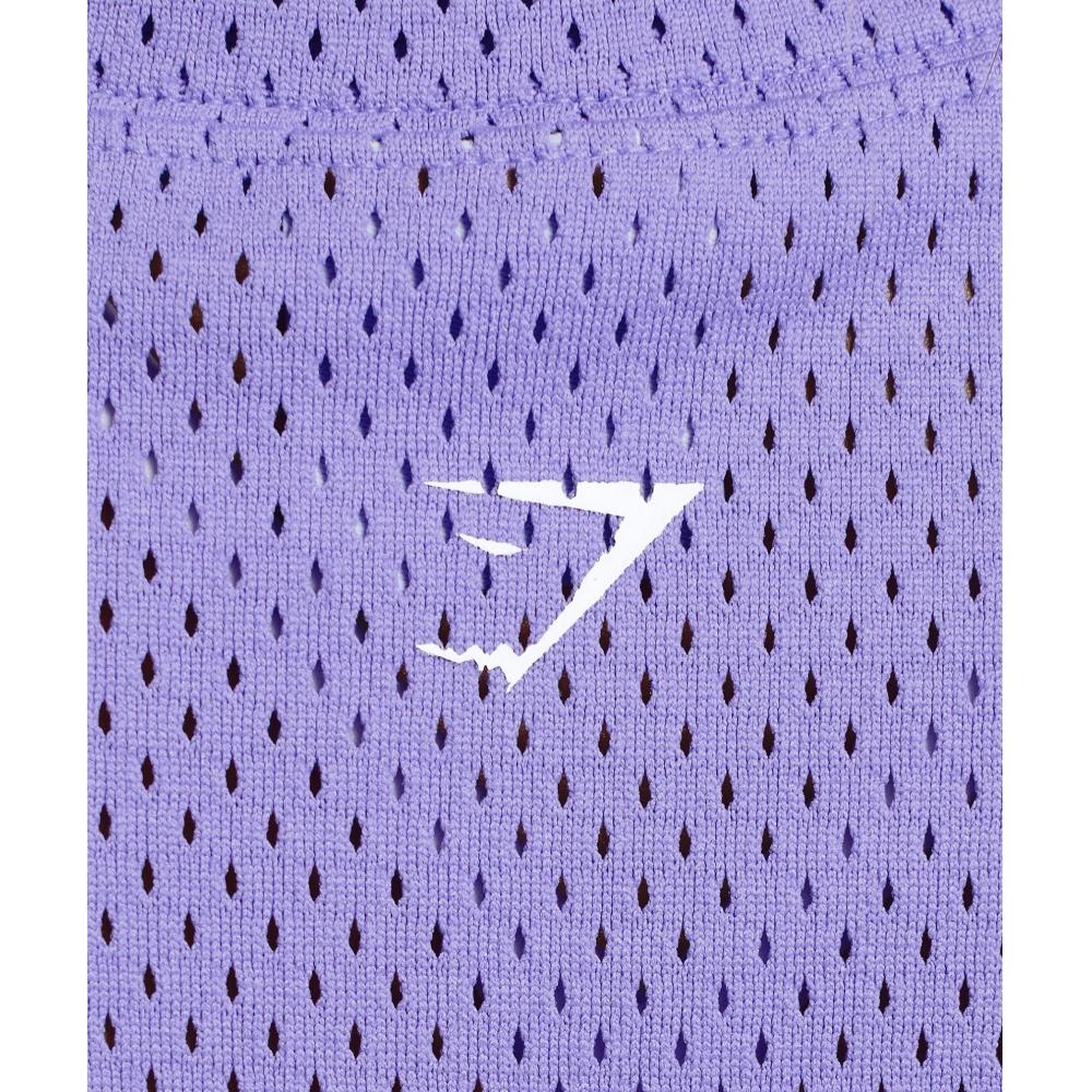 Gymshark Top Crop Grafic din Plasă Record Violet B4b1l Pb56