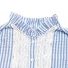 YYFS Women's Fashion Casual Summer Spring Stripe Print Short Sleeve Stand-Neck Blouses & Shirts