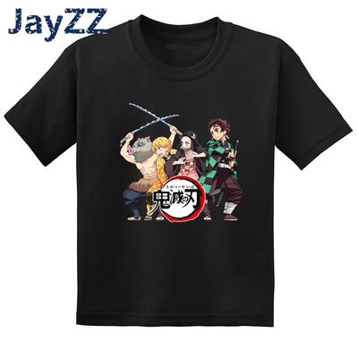Dziecięca koszulka z kreskówki Anime Demon Slayer Zabawna odzież dla dzieci Chłopcy i Dziewczynki Letnia Modna Koszulka