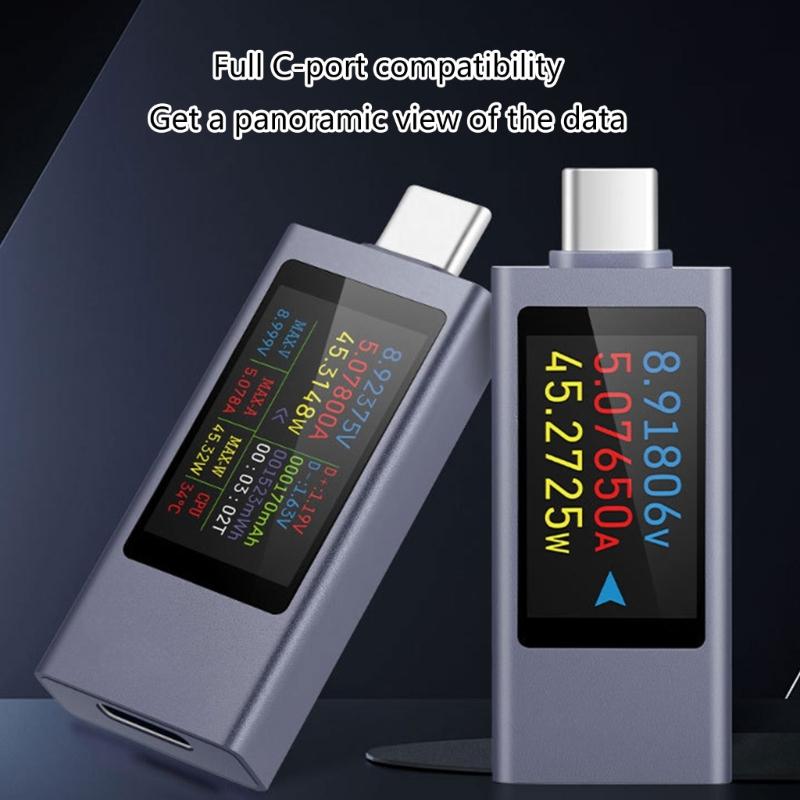 Type C Tester Practical Phone Charging Tester Accurate Charging Measurement Voltages Cureent Power Display for All Phone