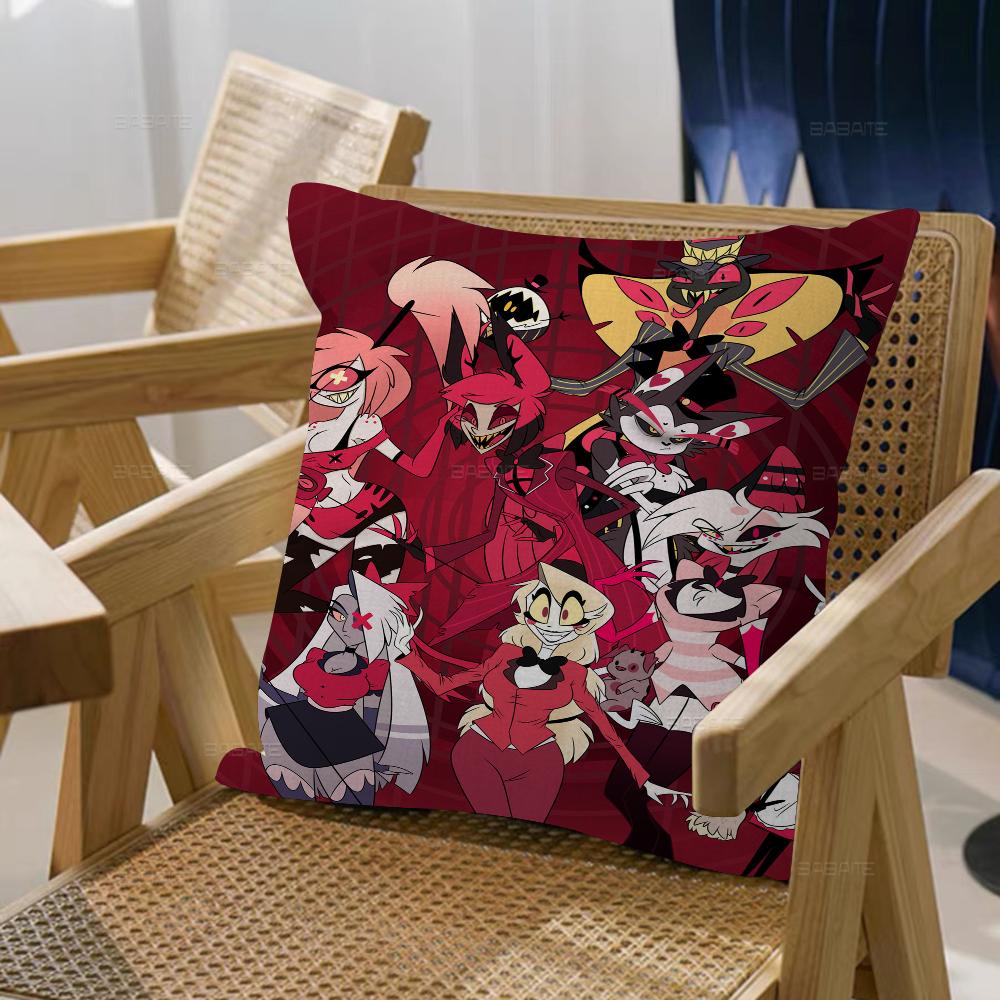 H-Hazbin Cartoon Hotel Pillow Cover For Bedroom Room And Living Room Sofa Decorative Cushion Cover
