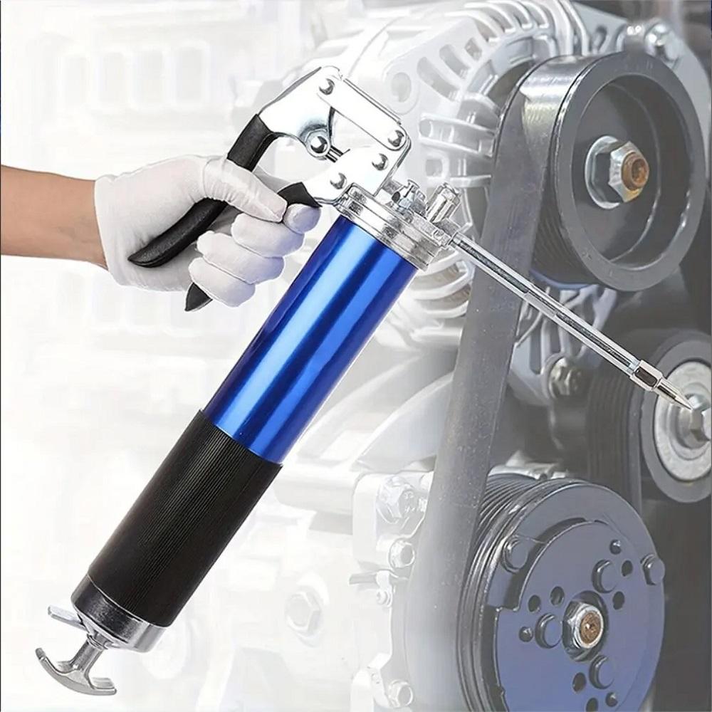 7000PSI High-pressure Pumping Grease Filling with Flexible Hose Manual Pistol Grip Grease Gun Set Aluminum Alloy Mini Grease Gun