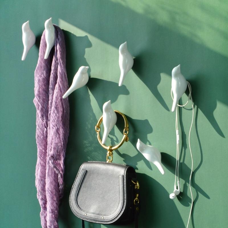 

Kitchen Color Wall Hooks Bird Hooks Towel Holder Electric Drill Punching Hooks Dropshipping