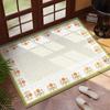 Vintage Floral Pattern Door Mat with Retro Geometric Designs Floor Mat for Home Entrance Decor Adding Classic Charm