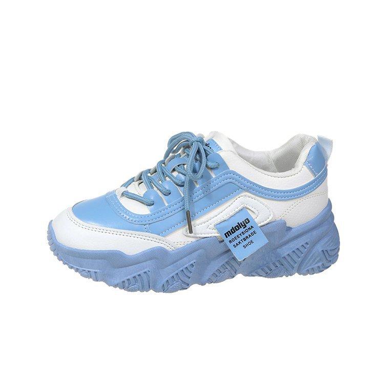 Dad Shoes Women's  Autumn New Rubber Soft Bottom Color Matching Wave Bottom Lightweight Casual Sneaker Children Mixed Batch