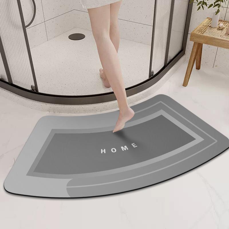 Einfache gewölbte Kieselgur Badezimmer rutschfeste Fußmatte Duschraumtür Saugmatte Fußmatte