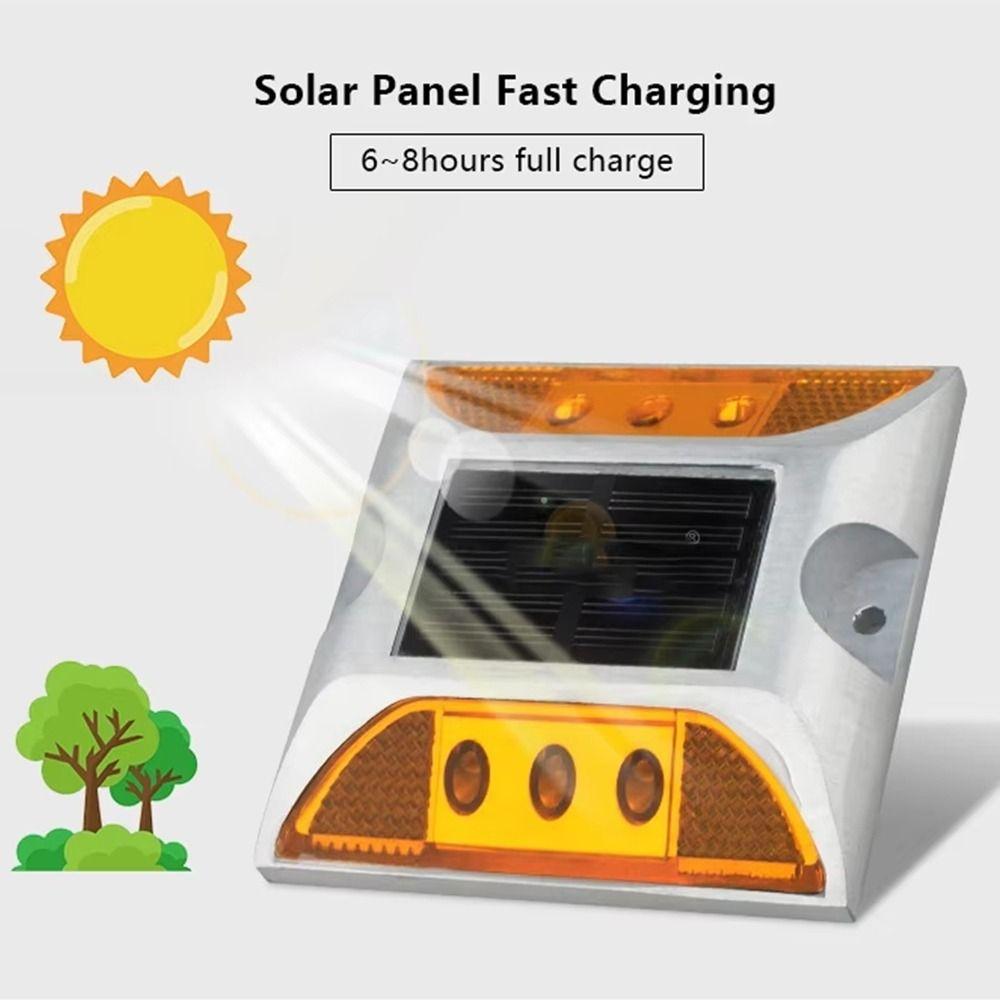 Square Solar Road Stud Light IP68 Waterproof Reflective Traffic Marker Light Flashing Double Side Solar Energy Spike Lights