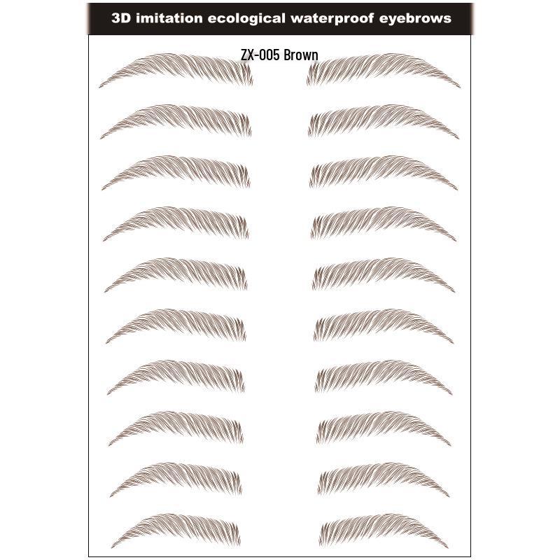 Zhengxiang 2025 Waterproof 6D Eyebrow Stickers - Realistic, Easy Makeup for a European, American, and Korean Style.
