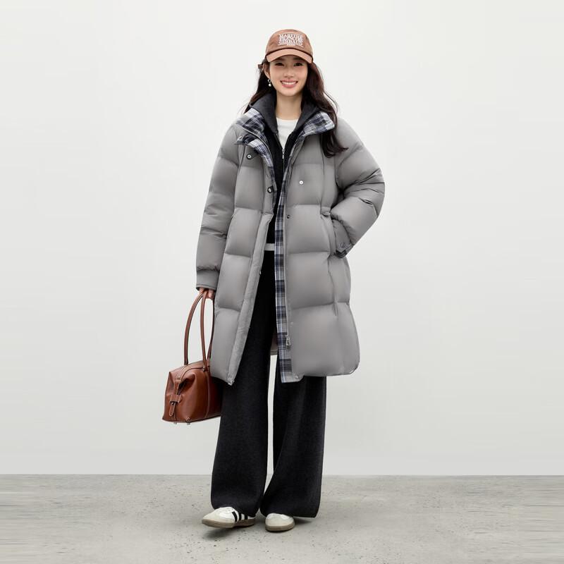 Qiushui Yiren Women's Stand Collar Loose Down Jacket