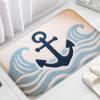 Wave Seahorse Pattern Bathroom Door Mat, Water Absorbent Small Carpet, Toilet Seat Mat, Decorative Floor Mat, Machine Washable