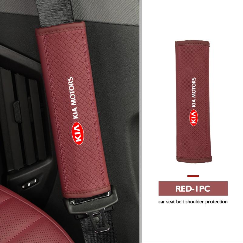 ABF3 Leather Car Safety Belt Cover Protector Pads Accessories For KIA Ceed Sportage Rio K5 K2 Optima Cerato Venga Sedona