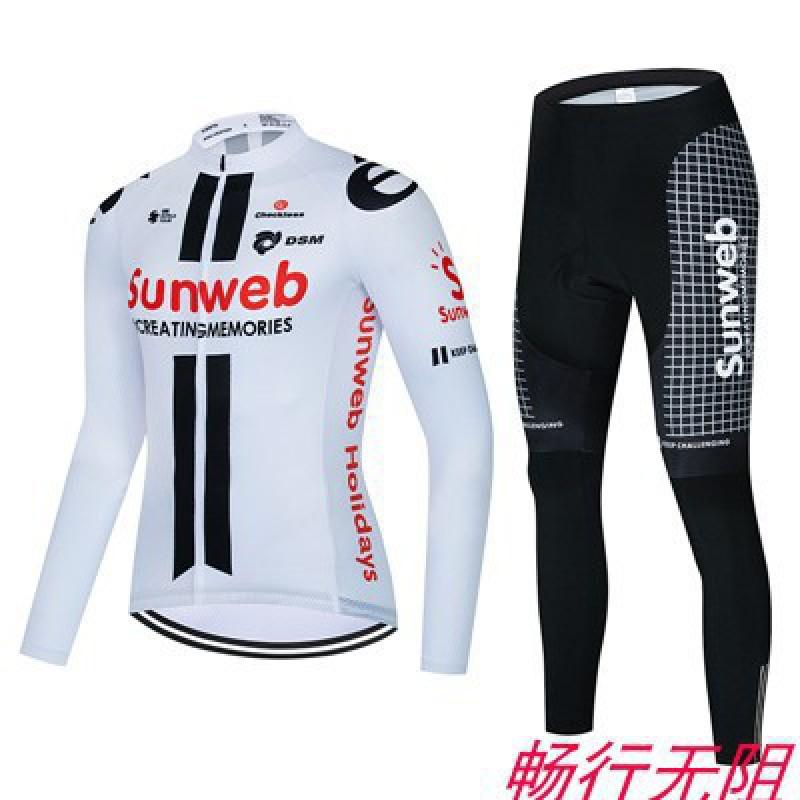 Mens Winter Thermal Fleece Cycling Jersey Set Long Sleeve Warm Bike Riding Apparel Mountain Road