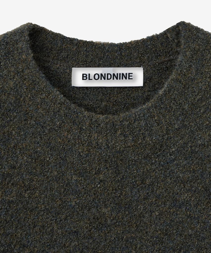 BLOND9 Soft Wool Boucle Round Knit_Dark Khaki