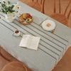 Yingchuang Symmetrical Striped Tablecloth Cotton And Linen Fabric Dining Table Cloth Solid Color Simple Rectangular Cover Towel Household Rectangular