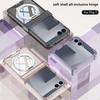 Silicone Airbag Bumper Soft Case For Samsung Galaxy Z Flip7 With Holder Hinge Cover Lens Protect Anti Drop Case