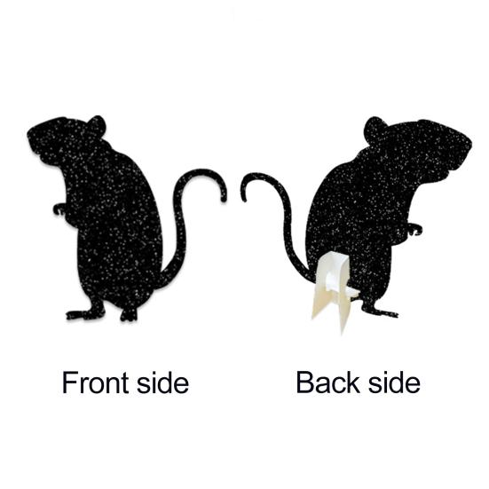 8Pcs/Set Halloween Ornament Realistic Design 3D Cats Mouse Statue Desktop Ornament Horror Decoration