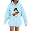 Women's Fashion Casual Long Sleeve Loose Christmas Print Hooded Sweatshirt
